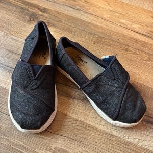 TOMS Kids Glittery Black Sneakers